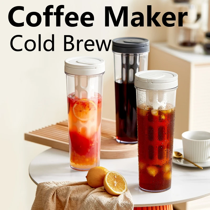 Portable Bottle Warmer - 1L Manuelle Kaltbrühkaffeemaschine mit Griff Wasserflasche