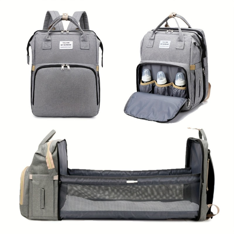 Diaper Bag Backpack - Modische Faltbare Babywiege Mutter-Kind-Tasche Große Kapazität