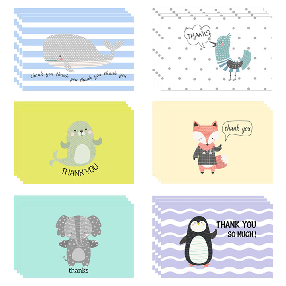 Baby Products Gift Card - 24 Sets Dankeskarten im Großpack, Blanko-Notizen,