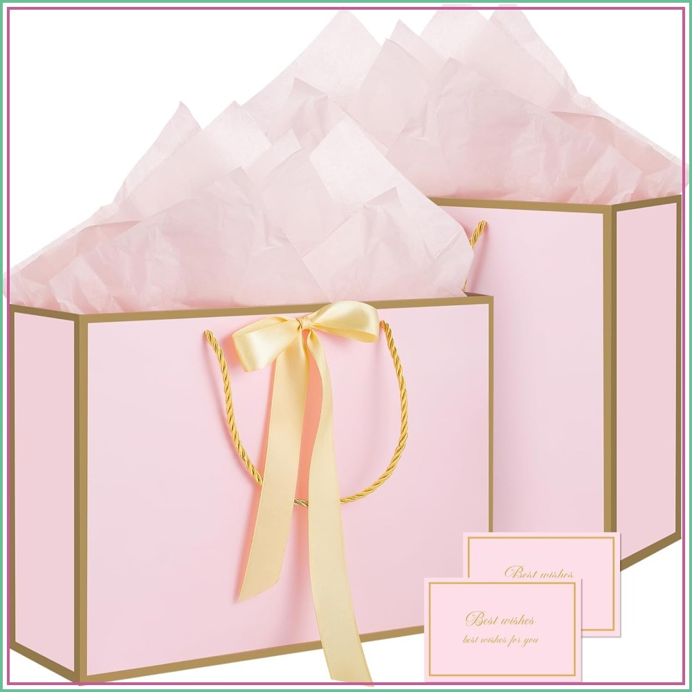 Baby Products Gift Card - Rosa Geschenktüten mit Griffen, 14 Zoll,