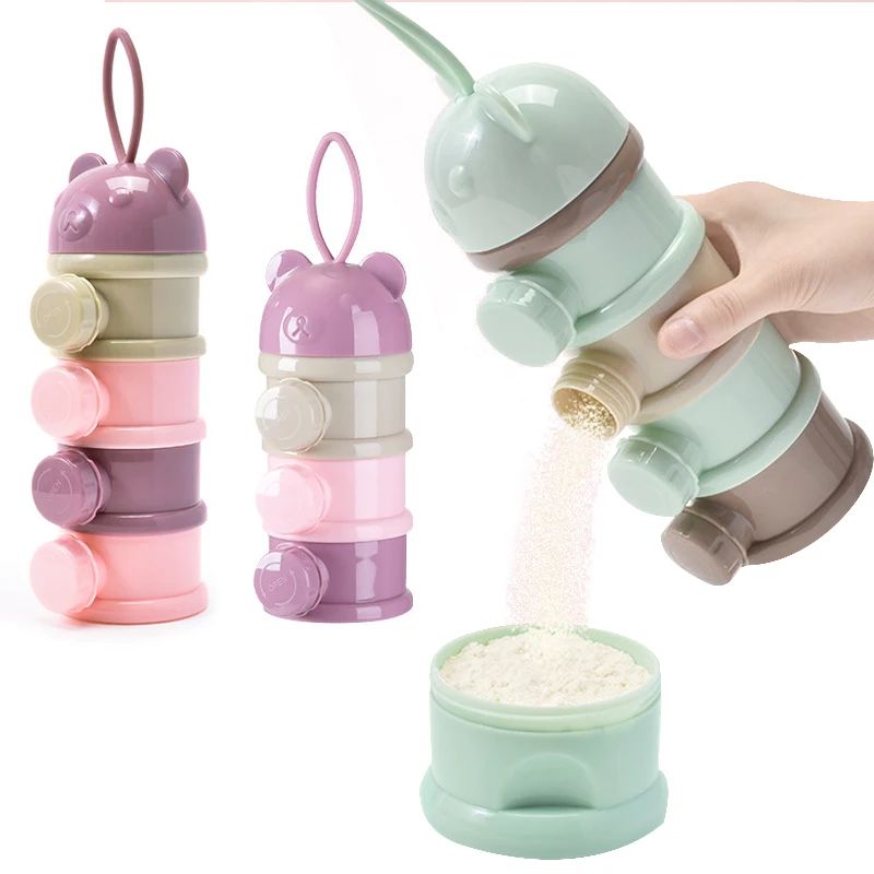 Baby Products Distributor - 3/4-lagige tragbare Baby-Nahrungsaufbewahrungsbox mit mehreren Öffnungen,